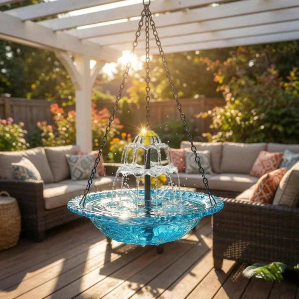 ✨2026 Spring special offer 50% off-🐦Solar Cascade Hanging Bird Bath Fountain
